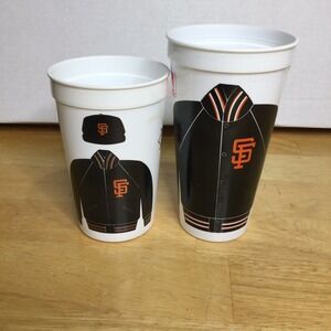 Vintage Lot of 2 MLB San Francisco Giants ICEE Souvenir Cup Cups Old Retro Logo‎